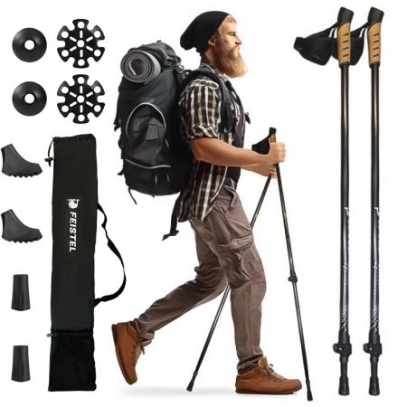 Карбоновая беговая палка Alpenstock Ultralight Easy Folding Sport Hiking Cross-country Trekking Pole Climbing Pole 