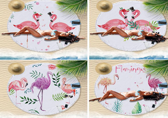  новый дизайн фламинго толстое круглое пляжное полотенце с кисточками